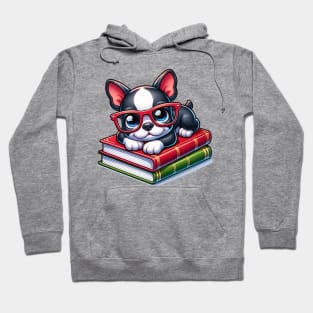 Boston Terrier Book Nerd Hoodie